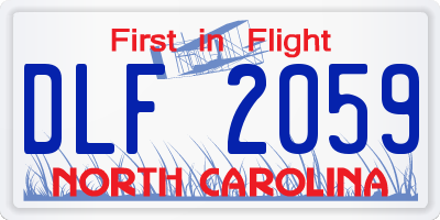 NC license plate DLF2059