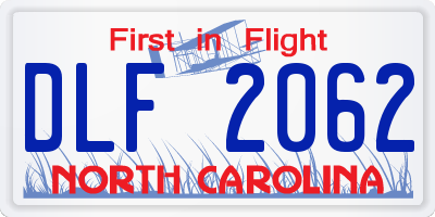 NC license plate DLF2062