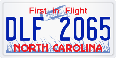 NC license plate DLF2065
