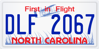 NC license plate DLF2067