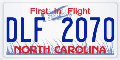 NC license plate DLF2070