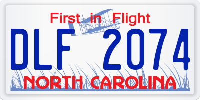 NC license plate DLF2074