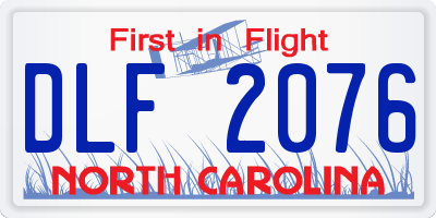 NC license plate DLF2076