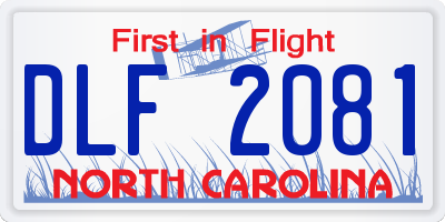 NC license plate DLF2081
