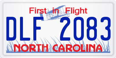 NC license plate DLF2083