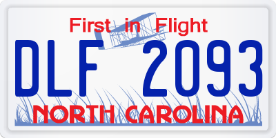 NC license plate DLF2093