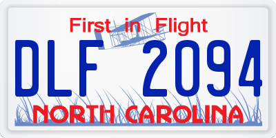 NC license plate DLF2094