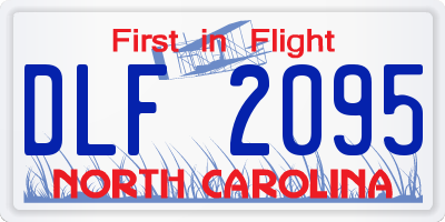 NC license plate DLF2095