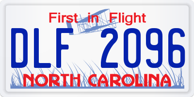 NC license plate DLF2096