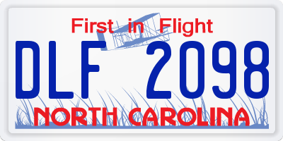 NC license plate DLF2098
