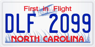 NC license plate DLF2099