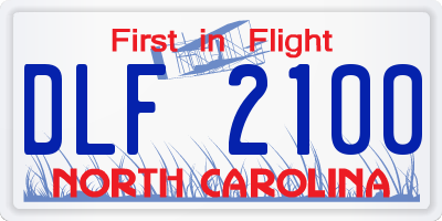 NC license plate DLF2100