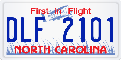 NC license plate DLF2101