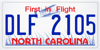 NC license plate DLF2105