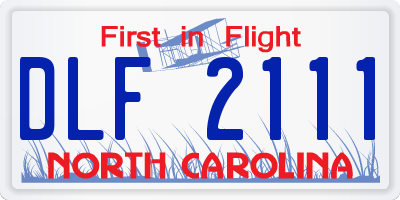 NC license plate DLF2111