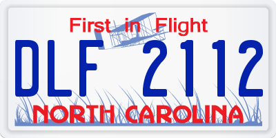 NC license plate DLF2112