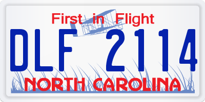 NC license plate DLF2114