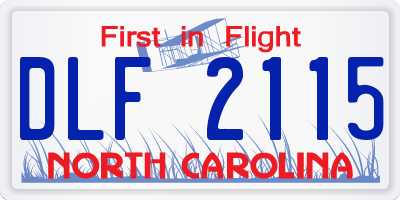 NC license plate DLF2115