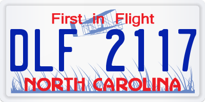 NC license plate DLF2117