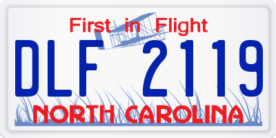 NC license plate DLF2119