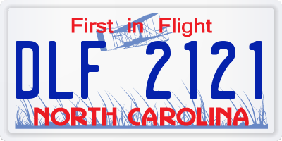 NC license plate DLF2121