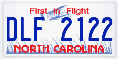 NC license plate DLF2122