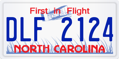 NC license plate DLF2124
