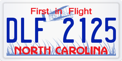 NC license plate DLF2125