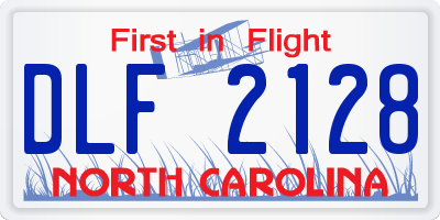 NC license plate DLF2128