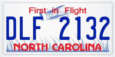 NC license plate DLF2132