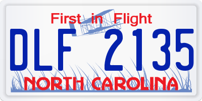 NC license plate DLF2135