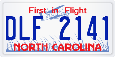 NC license plate DLF2141
