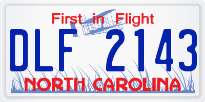 NC license plate DLF2143