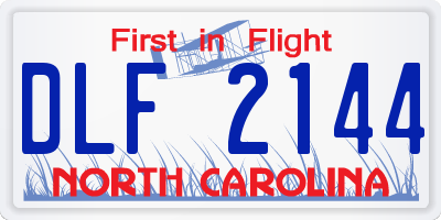 NC license plate DLF2144