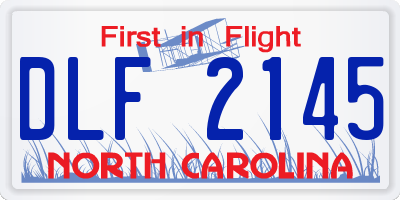 NC license plate DLF2145