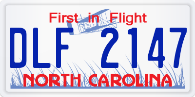 NC license plate DLF2147