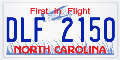 NC license plate DLF2150