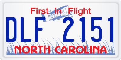 NC license plate DLF2151