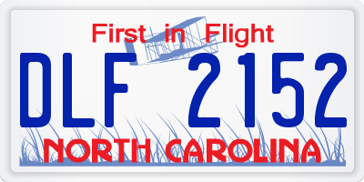 NC license plate DLF2152