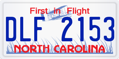 NC license plate DLF2153