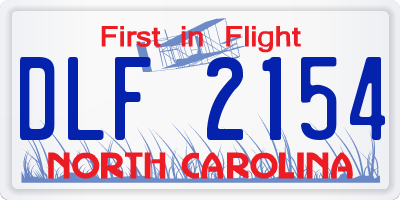 NC license plate DLF2154