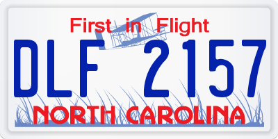 NC license plate DLF2157