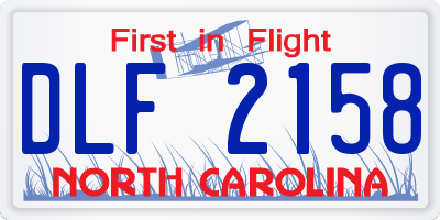 NC license plate DLF2158