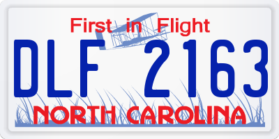 NC license plate DLF2163