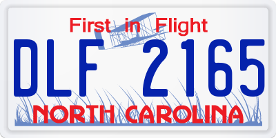 NC license plate DLF2165