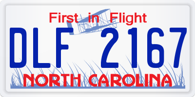 NC license plate DLF2167