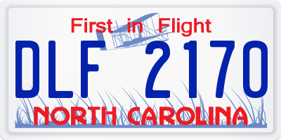 NC license plate DLF2170