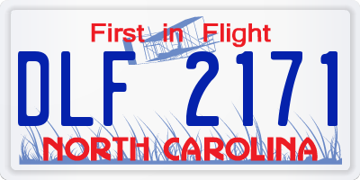 NC license plate DLF2171