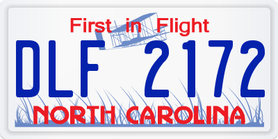 NC license plate DLF2172
