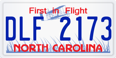NC license plate DLF2173